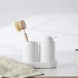 "Rackhams Freestanding White Soap Dish 17.8 x 9.5cm (7"" x 3.7"") Wave Style Polyresin Soap Tray for Bath Sink Shower Bathroom" - thumbnail 2