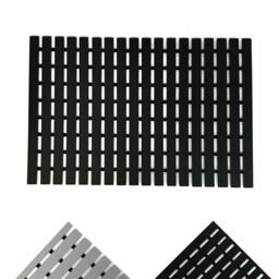 Rackhams Non-Slip PVC Duckboard Shower Mat - Vertical Slats - 43cm x 64cm - Black - thumbnail 3