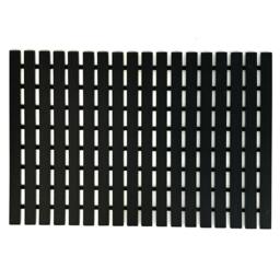 Rackhams Non-Slip PVC Duckboard Shower Mat - Vertical Slats - 43cm x 64cm - Black - thumbnail 1