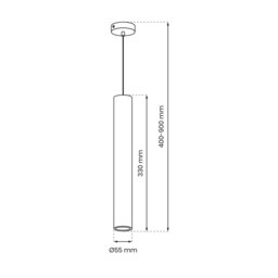 Rackhams Hudson Pendant Lamp Hand Made High Quality Elegant Single Cylindrical Design With Matt Finish - thumbnail 5