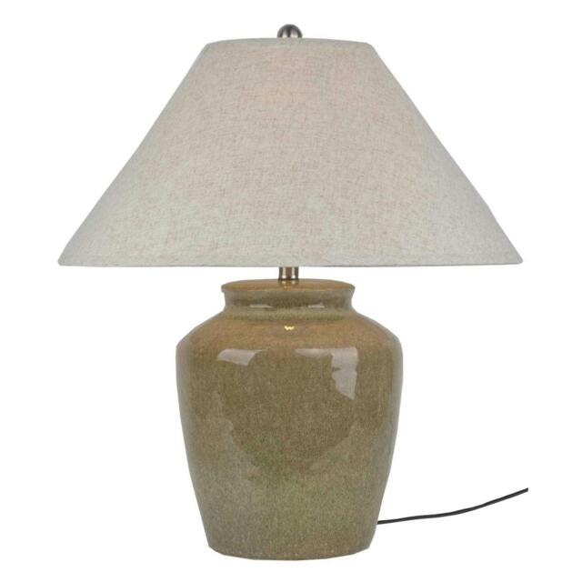 Rackhams Mottura Ceramic Table Lamp (UK Plug) - Green - One Size - Green - 100% Mixed