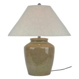 Rackhams Mottura Ceramic Table Lamp (UK Plug) - Green - One Size - Green - 100% Mixed