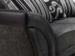 Rackhams Lisbon Mixed Black and Grey 5 Seater Corner Sofa - thumbnail 3