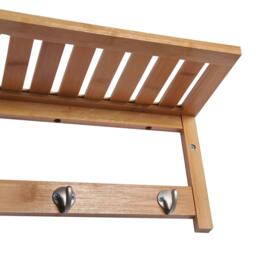 Rackhams Wall Mounted Coat Clothes Hat Hanger 4 Hooks Rack Stand with Rail & Storage Shelf for Hallway Entryway Bedroom Bathroom - thumbnail 6