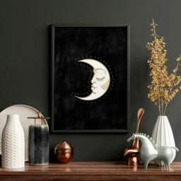 Rackhams Large print for living room - Set of 2 Sun and Moon wall art - A4 8.27 x 11.69 in / 21 x 29.7 cm - White Frame - thumbnail 5