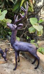 Rackhams Large Stag and Doe Deer Garden Sculptures Cast Aluminium with Aged Finish - Cast Aluminum - Bronze - Sculpture - thumbnail 6