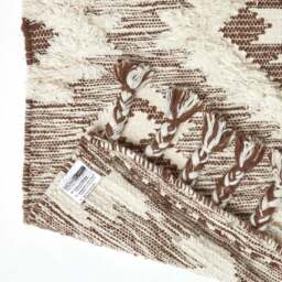 Rackhams Lhasa Handwoven Brown and Cream Diamond Kilim Wool Rug - 120 x 170 cm - thumbnail 6