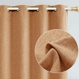 Rackhams Orange Lined Blackout Eyelet Curtains - 46 x 63 Inch Drop - 2 Panel - thumbnail 2
