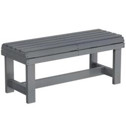 Rackhams Wooden Garden Bench, 2 Seater Slatted Outdoor Bench - Grey Embossed Finish - thumbnail 2