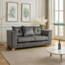 Rackhams Victoria Plush Velvet 2 Seater Sofa - Grey - thumbnail 2