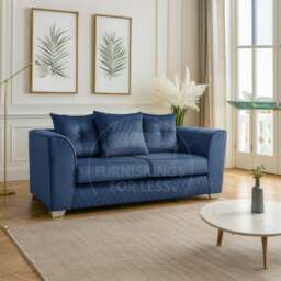 Rackhams Victoria Plush Velvet 2 Seater Sofa - Grey - thumbnail 5