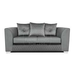 Rackhams Victoria Plush Velvet 2 Seater Sofa - Grey - thumbnail 1