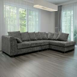 Rackhams Monaco Chenille Fabric 5 Seater L Shaped Corner Sofa - Green - Left Hand Facing - thumbnail 2