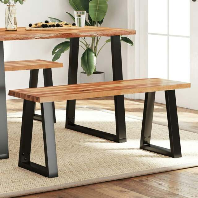 Rackhams Bench with Live Edge 110 cm Solid Wood Acacia