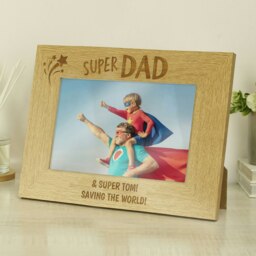 Rackhams Personalised Super Dad 6x4 Landscape Wooden Photo Frame - thumbnail 4