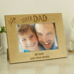 Rackhams Personalised Super Dad 6x4 Landscape Wooden Photo Frame - thumbnail 2