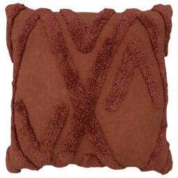 Rackhams Kamjo Tufted Geometric Cushion Cover - Red - One Size - Red - 100% Cotton - thumbnail 1