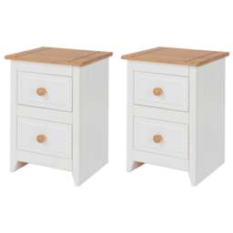Rackhams Set of 2 Capri 2-Drawer Petite Bedside Cabinets