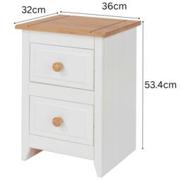 Rackhams Set of 2 Capri 2-Drawer Petite Bedside Cabinets - thumbnail 6