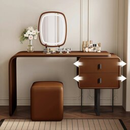 Rackhams Nelson Dressing Table, Brown, More Colours Available - Cream - 80cm - No Stool - thumbnail 2