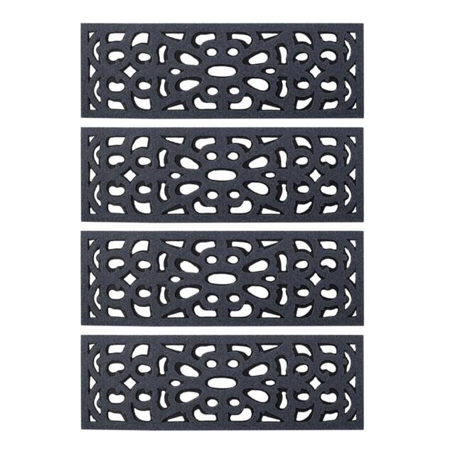 Rackhams Victorian Style Eco-Friendly Rubber Step Mat - Grey - Indoor Outdoor - Set of 4 - image 1