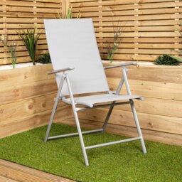 Rackhams Outdoor Garden Patio Multi Position Reclining Folding Chair in Grey - thumbnail 2