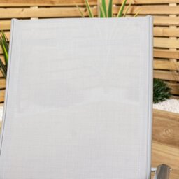 Rackhams Outdoor Garden Patio Multi Position Reclining Folding Chair in Grey - thumbnail 4