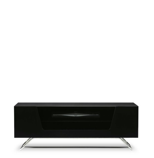 Rackhams Chromium TV-Stand with 1 Flap Black CRO2-1000CB-BLK - Black - image 1