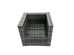 Rackhams Rattan 2 Arm Chair Garden Patio Furniture Set With Coffee Table - 2 Seater - Grey - thumbnail 4