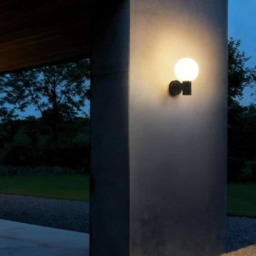 Rackhams 3 Watt LED Black Globe Outdoor Wall Light - thumbnail 4