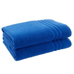 Rackhams Zero Twist Cotton Bath Sheet Pair Cobalt Blue - Bath Sheet Pair - Cobalt Blue - thumbnail 4