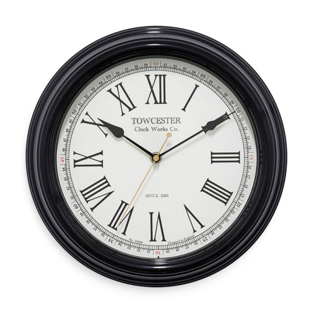 Rackhams Redbourn Wall Clock Metal Case Roman Numerals Spade Hands - Antique Gold - image 1