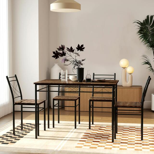 Rackhams 5 Piece Dining Table and Chairs Set, Space Saving, Oak - image 1
