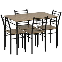 Rackhams 5 Piece Dining Table and Chairs Set, Space Saving, Oak - thumbnail 3