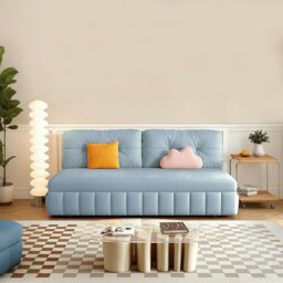 Rackhams Mehta Single Seater Sofa Bed, Two Seater Sofa Bed, Blue - Blue - 130cm (With One Drawer ) - thumbnail 3