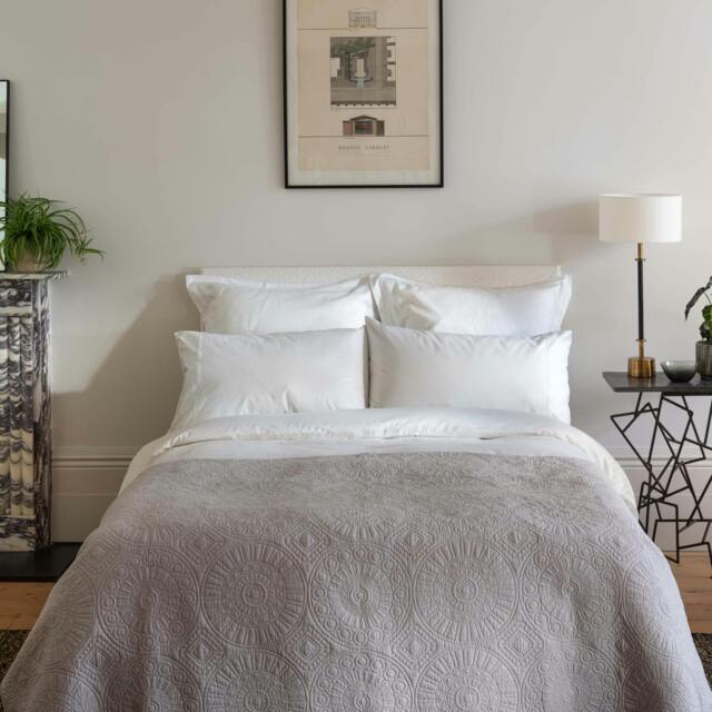 Rackhams Light Stone Quilted Cotton Bedspread - Double - image 1
