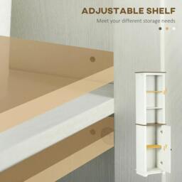 Rackhams Bathroom Cabinet, Tall Storage Cabinet with Door and Adjustable Shelves, 39.5 x 30 x 160 cm, White - thumbnail 5