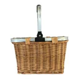 Rackhams Folding Aluminium  Handle Shopping Basket - Grey - thumbnail 2