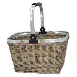 Rackhams Folding Aluminium  Handle Shopping Basket - Grey