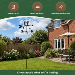 Rackhams Footballer Weathervane, All-Steel Black Painted Weather Vane With Wall Fixings and Ground Spike, Quick Self-Assembly - thumbnail 6