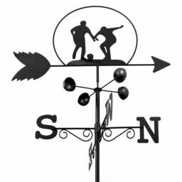Rackhams Footballer Weathervane, All-Steel Black Painted Weather Vane With Wall Fixings and Ground Spike, Quick Self-Assembly