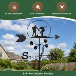 Rackhams Footballer Weathervane, All-Steel Black Painted Weather Vane With Wall Fixings and Ground Spike, Quick Self-Assembly - thumbnail 5