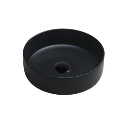 Rackhams 7844 Ceramic Vert Round Countertop Basin in Matte Black - Matte Black - Ceramic - One Size - thumbnail 2