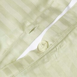 Rackhams Silky 330 TC Egyptian Cotton Satin Stripe Duvet Cover Set - Black - Single - thumbnail 4