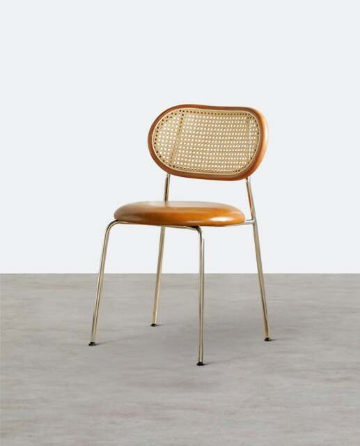 Rackhams Ozzie Rattan Dining Chair, Round Seat Pad - Orange - image 1