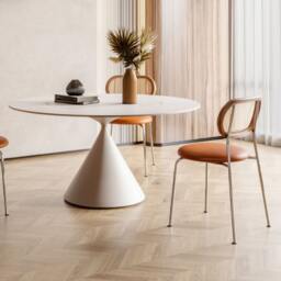Rackhams Ozzie Rattan Dining Chair, Round Seat Pad - Orange - thumbnail 4