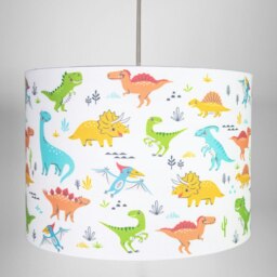 Rackhams Modern and Colourful Dinosaurs Childrens Cotton Fabric Lamp Shade - 25cm - thumbnail 4