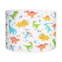 Rackhams Modern and Colourful Dinosaurs Childrens Cotton Fabric Lamp Shade - 25cm - thumbnail 1
