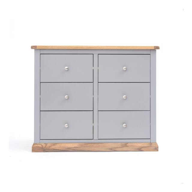 Rackhams Biccari 6 Drawer Chest of Drawers Chrome Knob - Grey - image 1