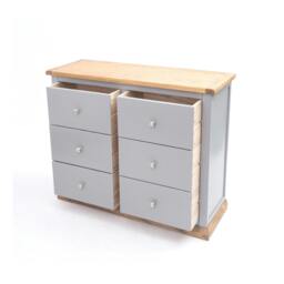 Rackhams Biccari 6 Drawer Chest of Drawers Chrome Knob - Grey - thumbnail 4